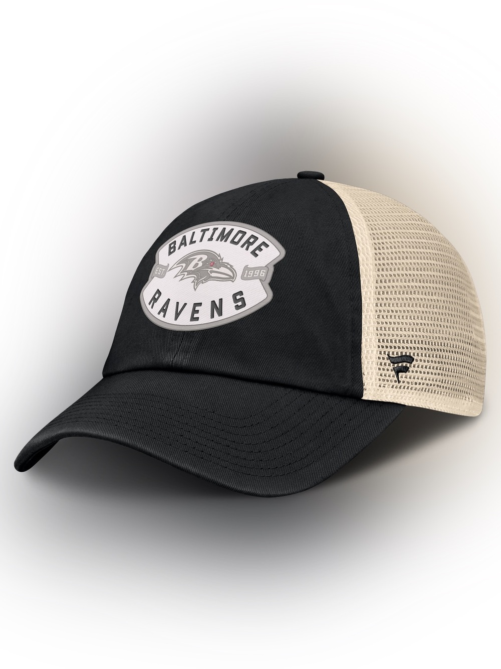 Men's Fanatics Black Baltimore Ravens Placard
Trucker Adjustable Hat